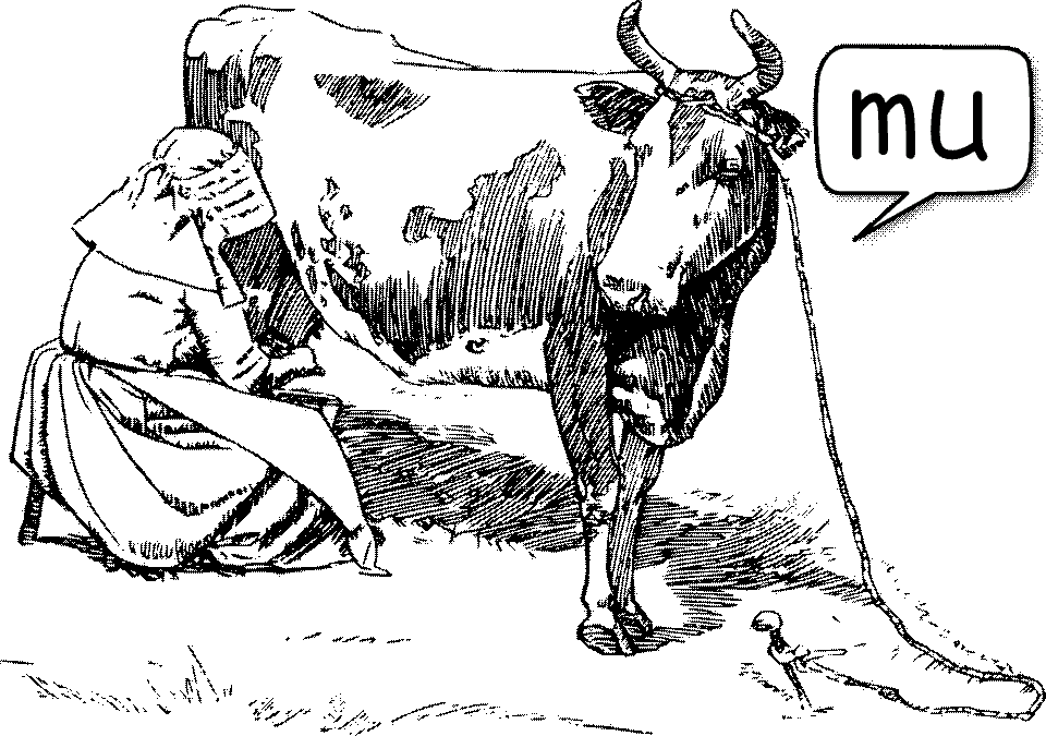 A cow saying 'mu'