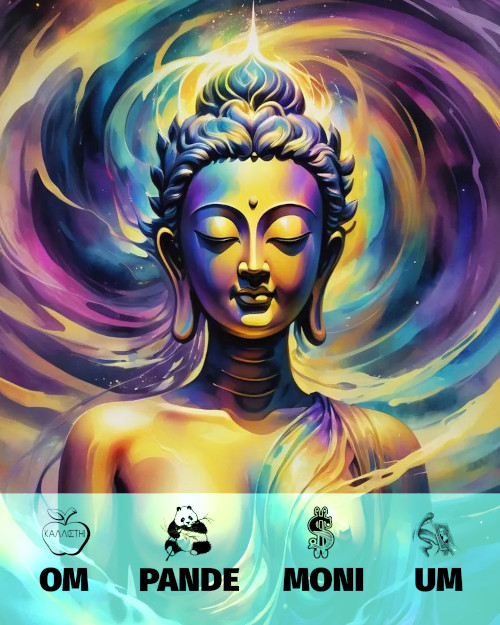 A Chaos Buddha, above our mantra: Om Pande Moni Um